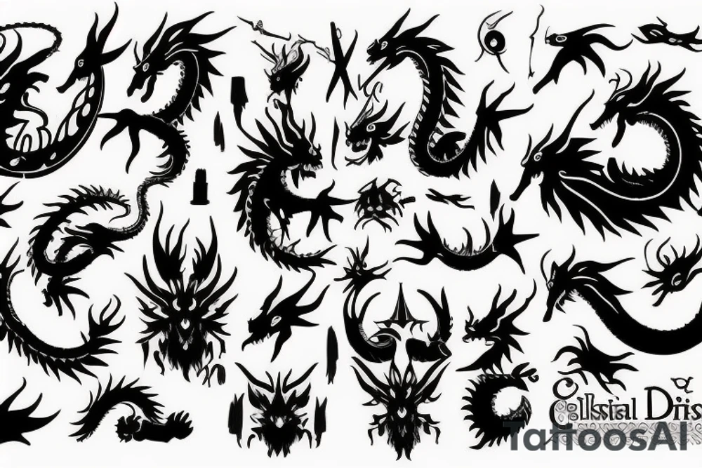 Celestial dragon tattoo idea