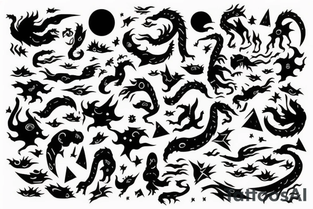 Dragon in space tattoo idea