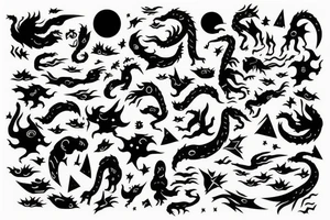 Dragon in space tattoo idea