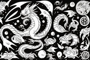 Dragon in space tattoo idea