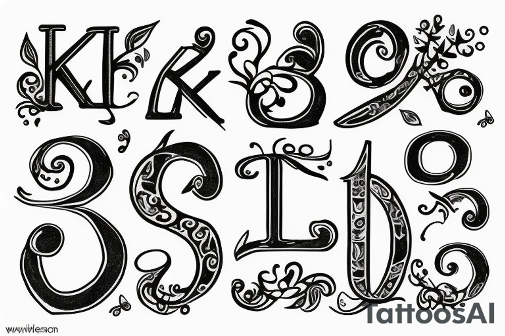 The Letter K & H together tattoo idea