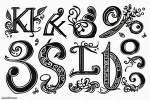 The Letter K & H together tattoo idea