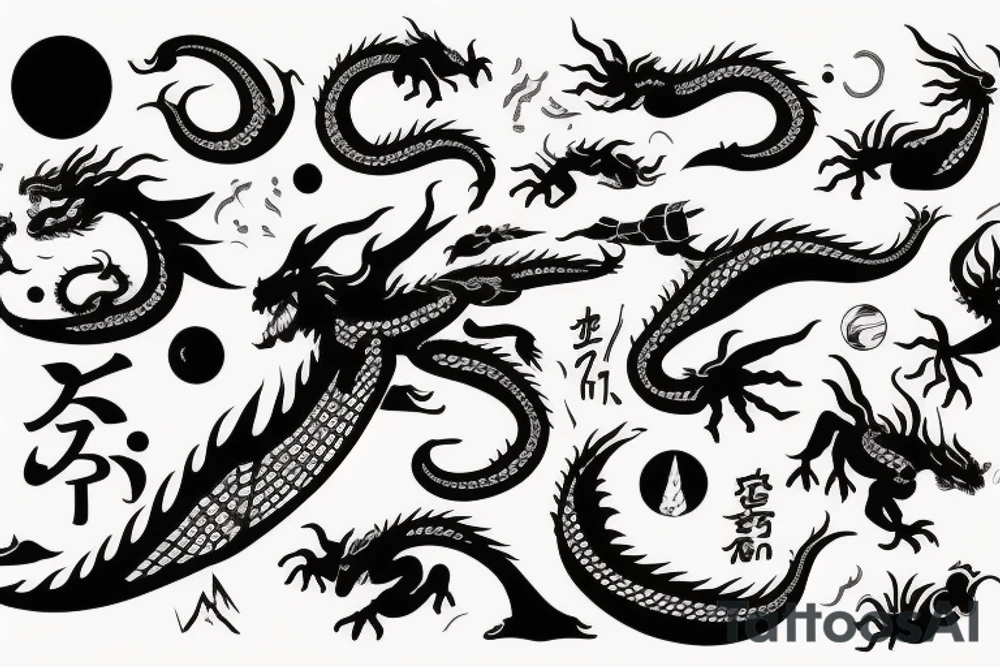 Dragon in space tattoo idea