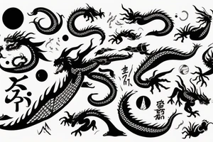 Dragon in space tattoo idea