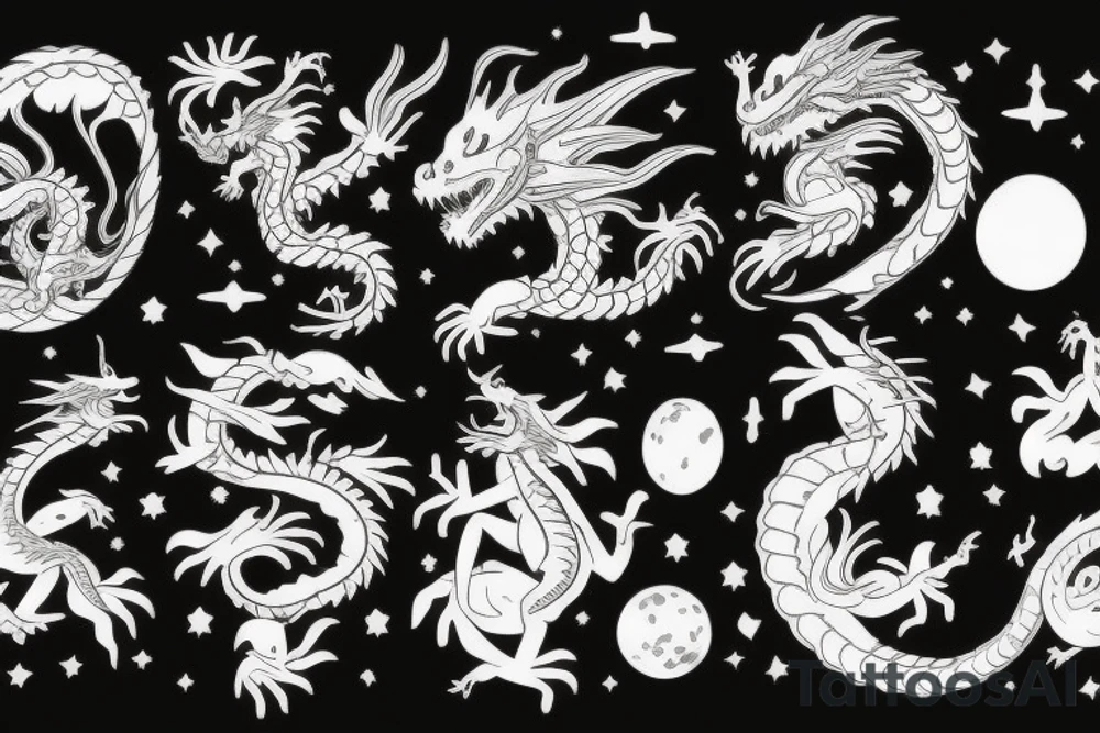 Dragon in space tattoo idea
