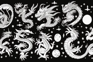 Dragon in space tattoo idea