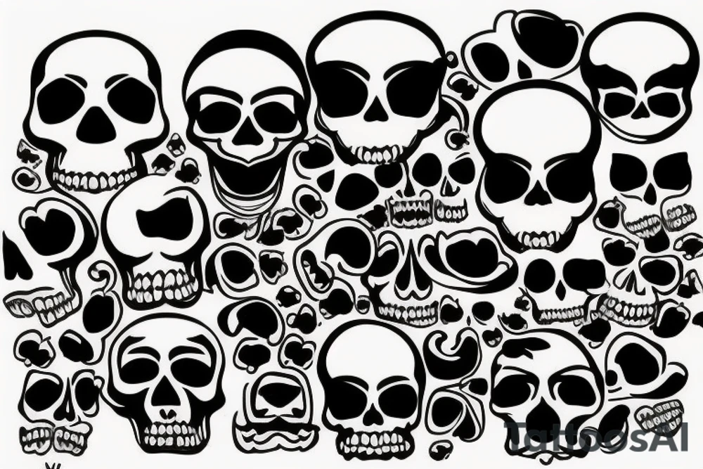 Skull with a mustache tattoo idea