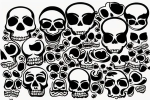 Skull with a mustache tattoo idea