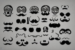 Skull with a mustache tattoo idea