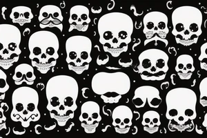 Skull with a mustache tattoo idea