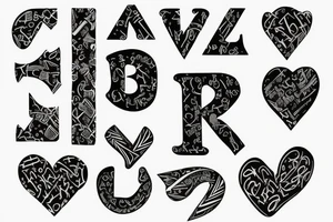 Letter V tattoo idea