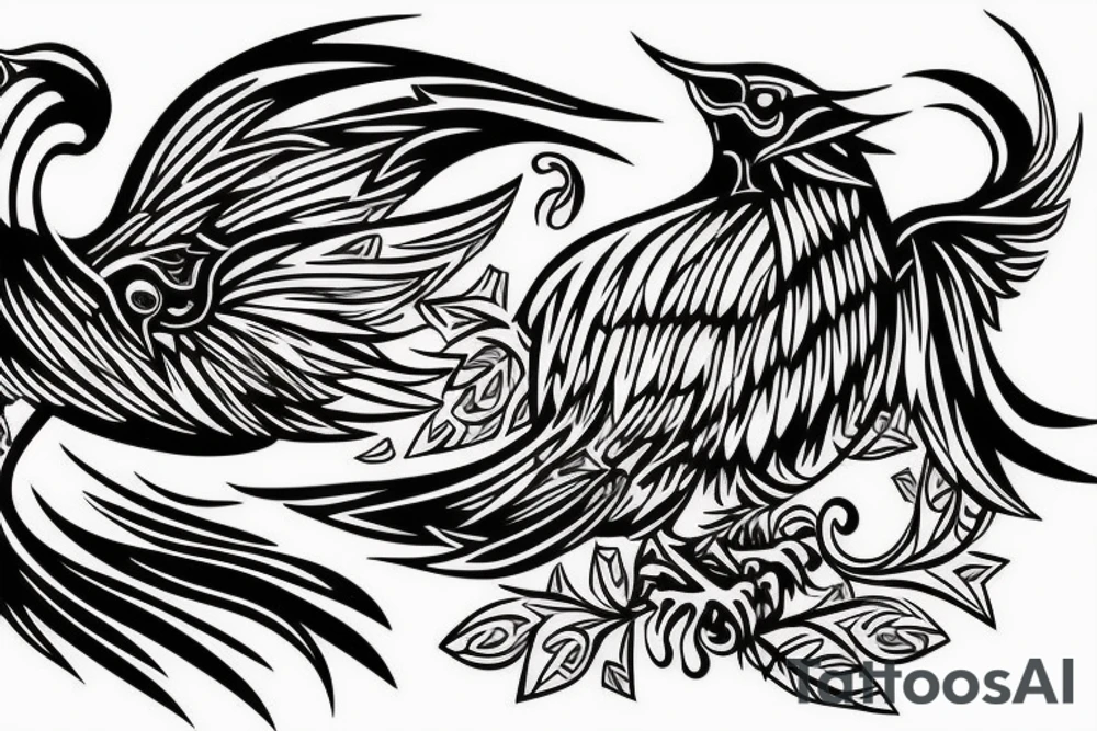 A bird of death going into the groun tattoo idea