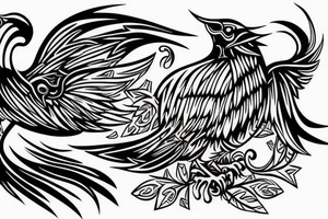 A bird of death going into the groun tattoo idea