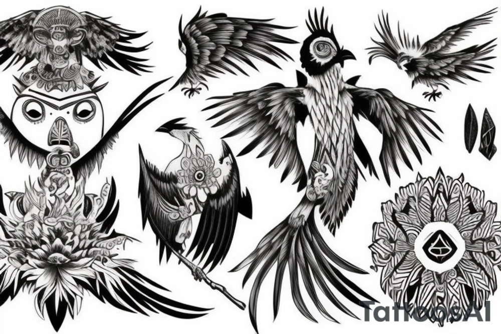A bird of death going into the groun tattoo idea