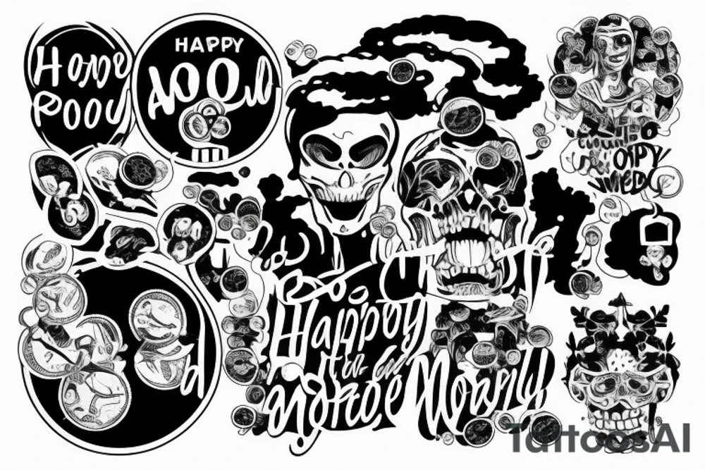 alone against the world but happy, money, power tattoo idea