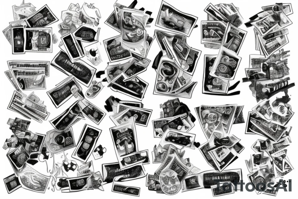 Money drugs loyalty tattoo idea