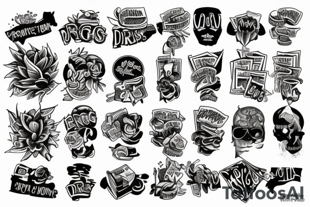Money drugs loyalty tattoo idea