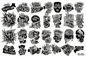 Money drugs loyalty tattoo idea