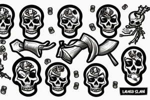 a skeleton with money on his head tattoo idea