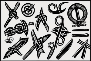 Unique sketch of Ukrainian trident tattoo idea