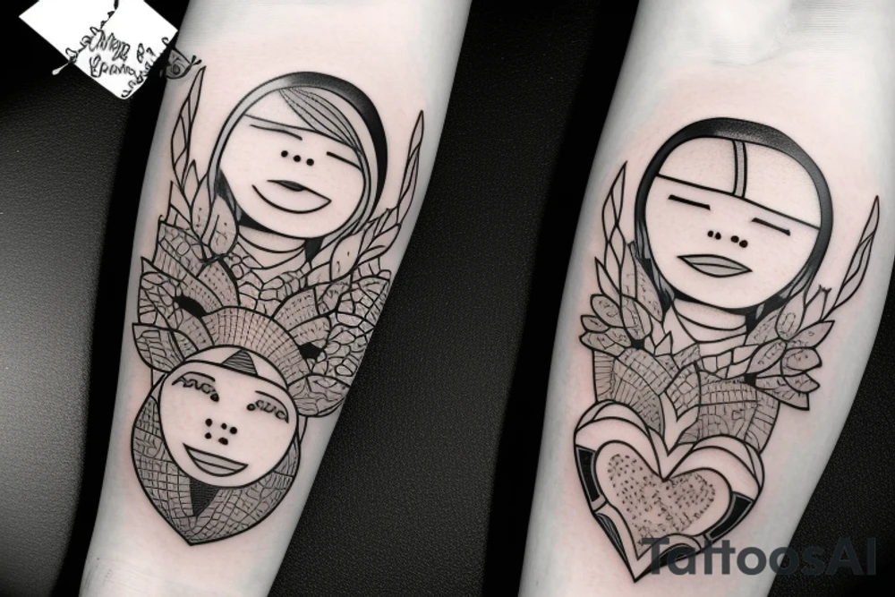 Siblings 3 girls 2 boys tattoo idea