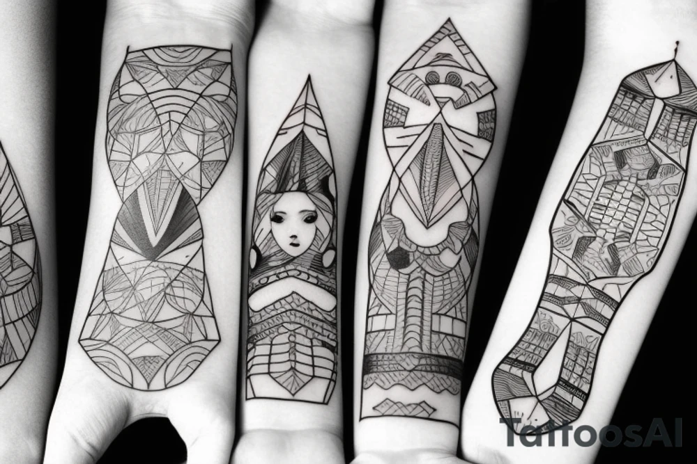 Siblings 3 girls 2 boys tattoo idea