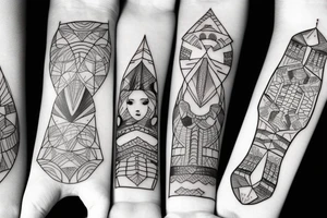 Siblings 3 girls 2 boys tattoo idea