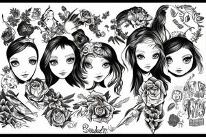 Siblings 3 girls 2 boys tattoo idea