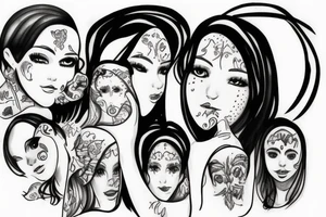 Siblings 3 girls 2 boys tattoo idea