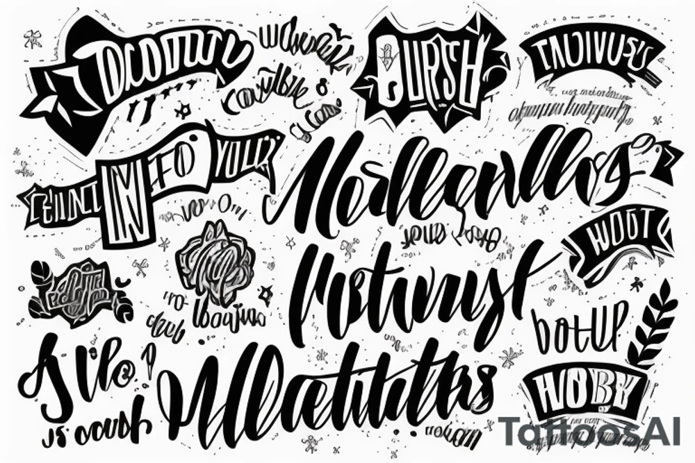 Motivational words tattoo idea