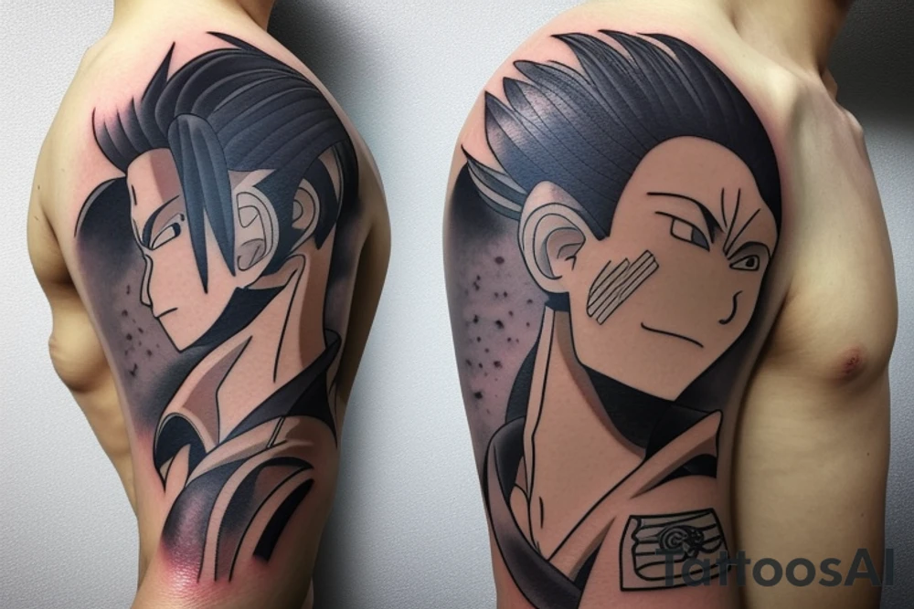 Tattoo with shikamaru and akazuki from naruto anime. tattoo idea
