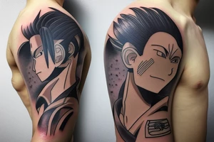 Tattoo with shikamaru and akazuki from naruto anime. tattoo idea