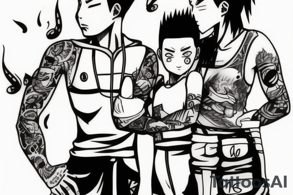 Tattoo with shikamaru from naruto anime. With words "life is boring" tattoo idea