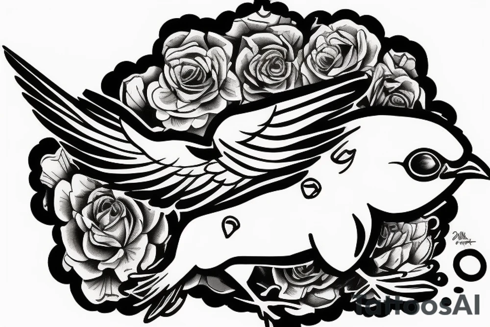 a dying bird eats a dead one tattoo idea