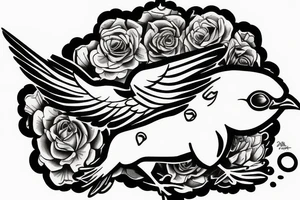 a dying bird eats a dead one tattoo idea