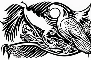 a dying bird eats a dead one tattoo idea