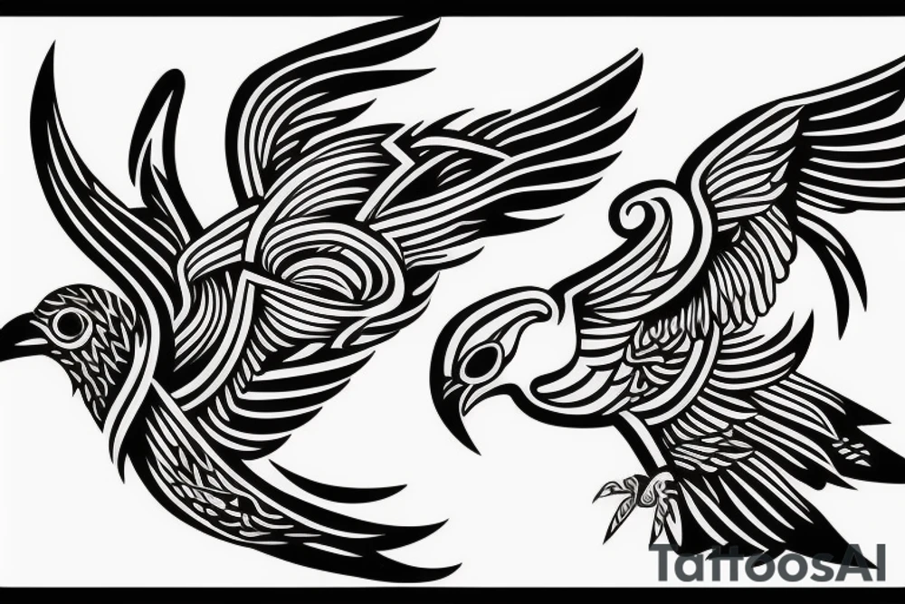 a dying bird eats a dead one tattoo idea