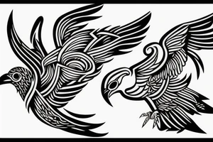 a dying bird eats a dead one tattoo idea