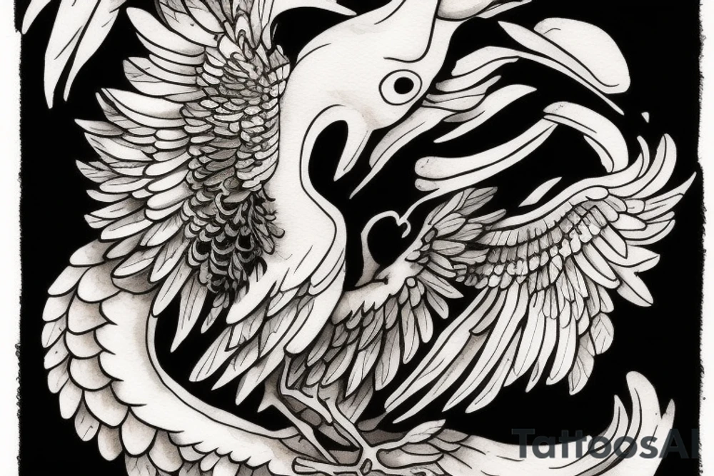a dying bird eats a dead one tattoo idea