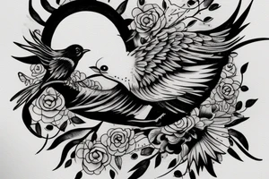 a dying bird eats a dead one tattoo idea
