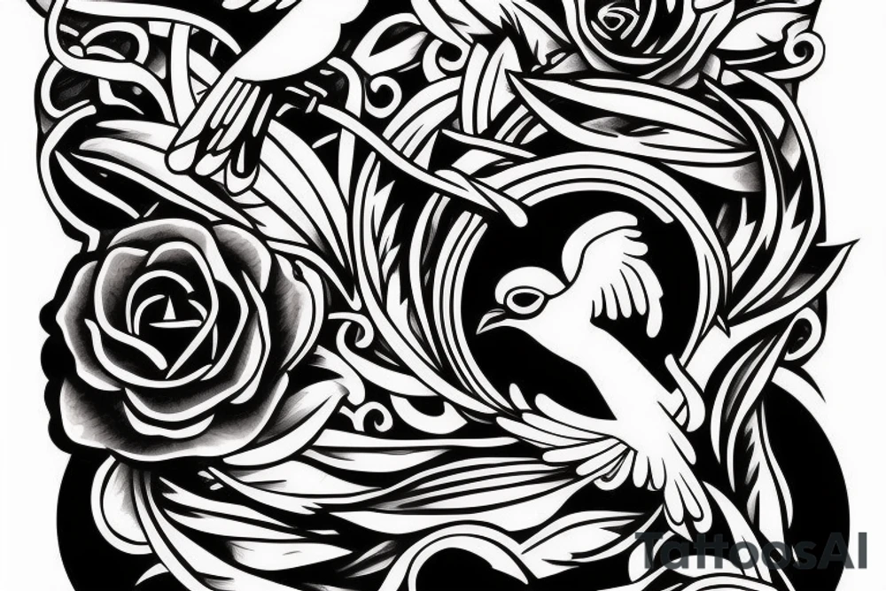 a dying bird eats a dead one tattoo idea