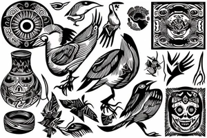 a dying bird eats a dead one tattoo idea