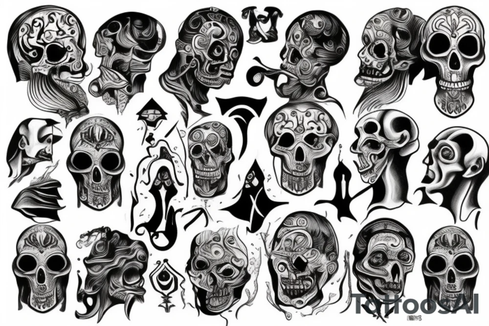 god of death with judas tattoo idea
