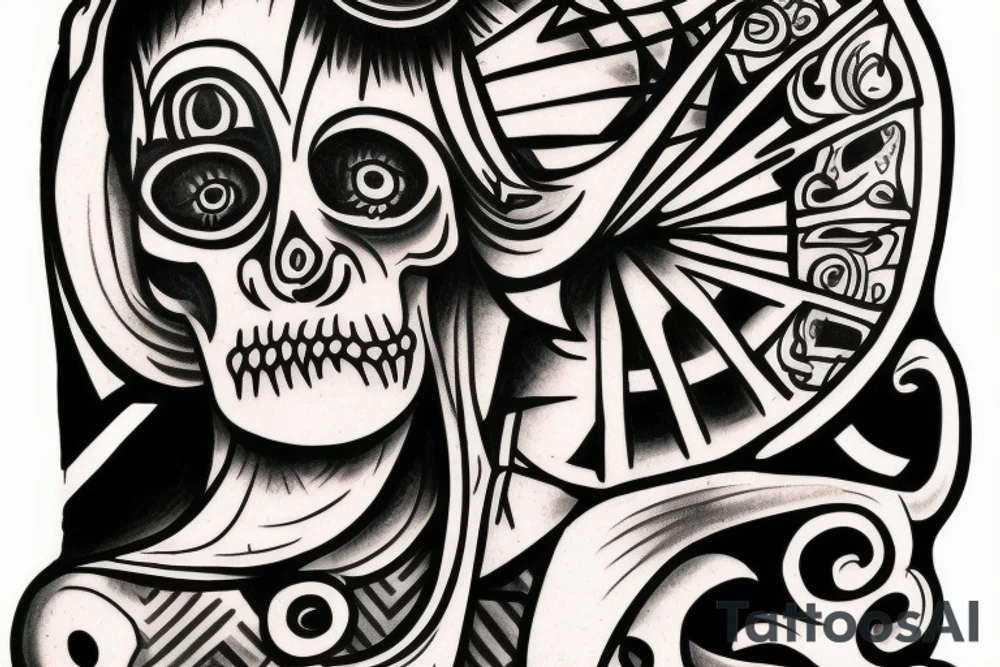 god of death with judas tattoo idea