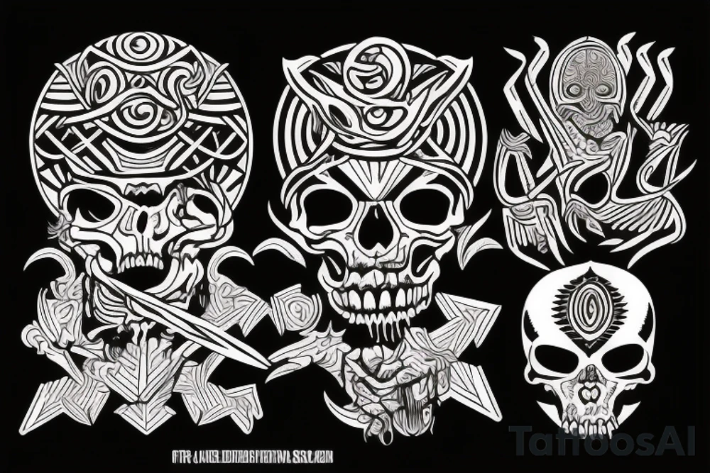 god of death with judas tattoo idea
