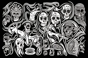 god of death with judas tattoo idea