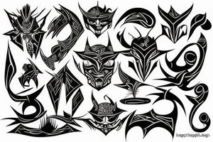 sharp evil lines tattoo idea
