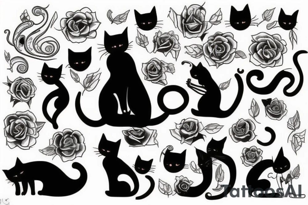 Black cat tattoo idea