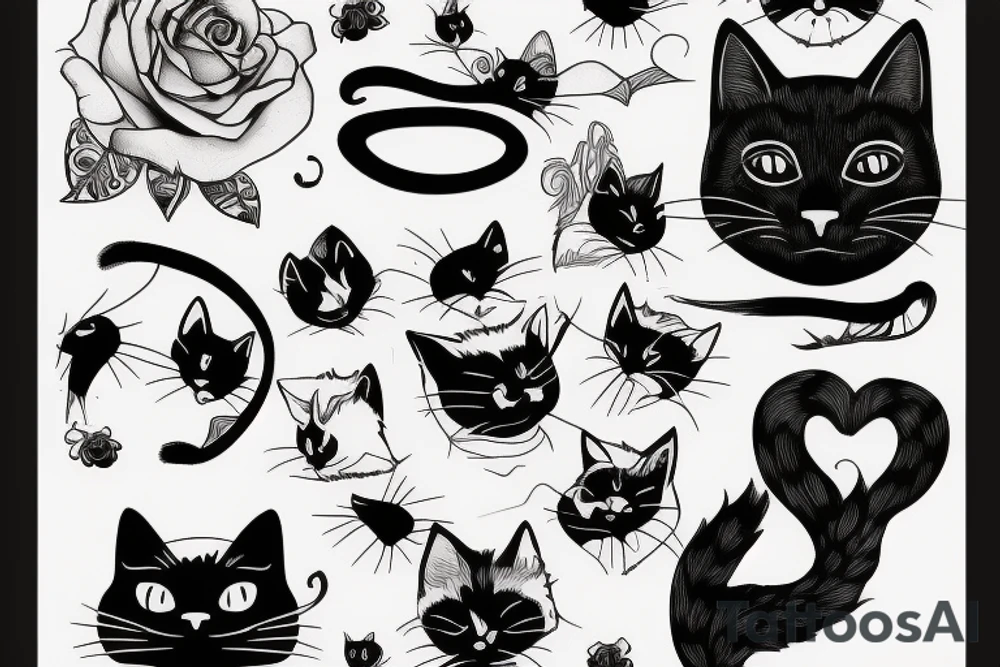 Black cat tattoo idea