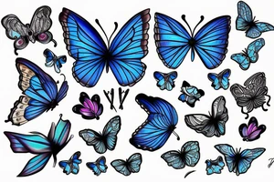 A blue butterfly and a joint tattoo idea